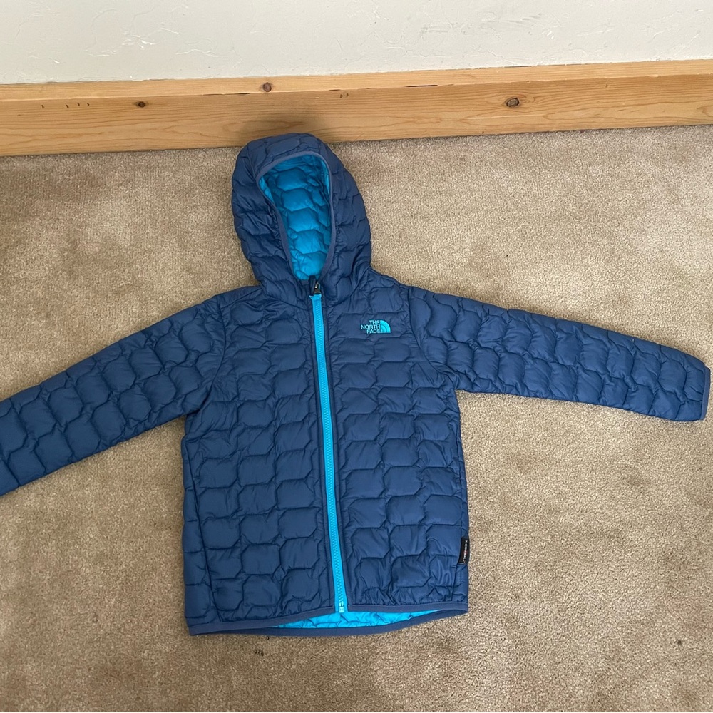Blue Hooded Puffer Jacket